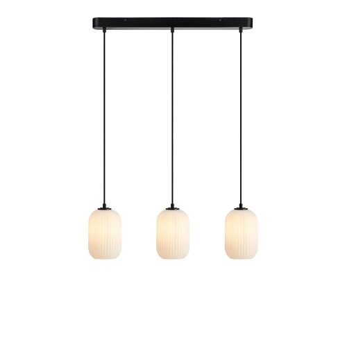 Fekete-fehér függőlámpa üveg búrával 14x72 cm Cava – Markslöjd