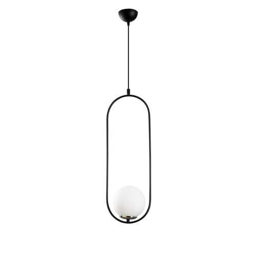 Fekete-fehér függőlámpa üveg búrával Mudoni – Opviq lights