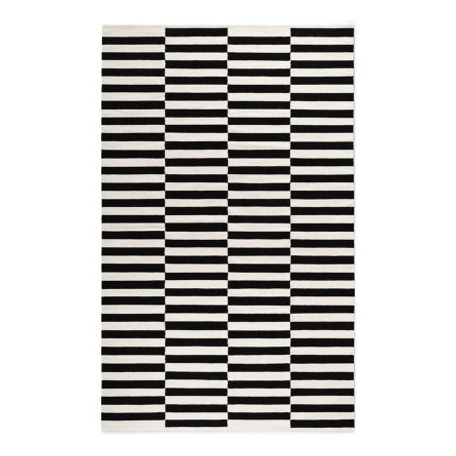 Fekete-fehér kétoldalas kézi szövésű gyapjú szőnyeg 200x300 cm Donna – Hanse Home