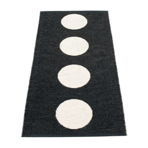 Fekete-fehér kültéri-beltéri futószőnyeg 70x150 cm Vera Black – Pappelina