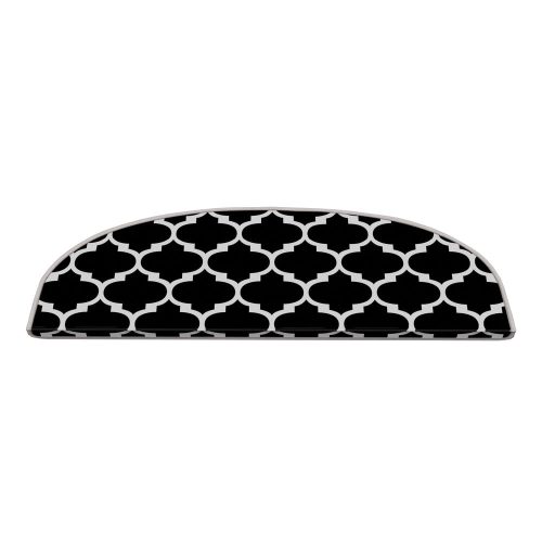 Fekete-fehér lépcsőszőnyeg szett 16 db-os 20x65 cm Madalyon – Vitaus