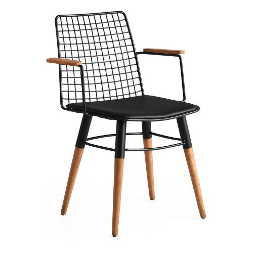 Fekete fém étkezőszék szett 2 db-os Trend – Kalune Design