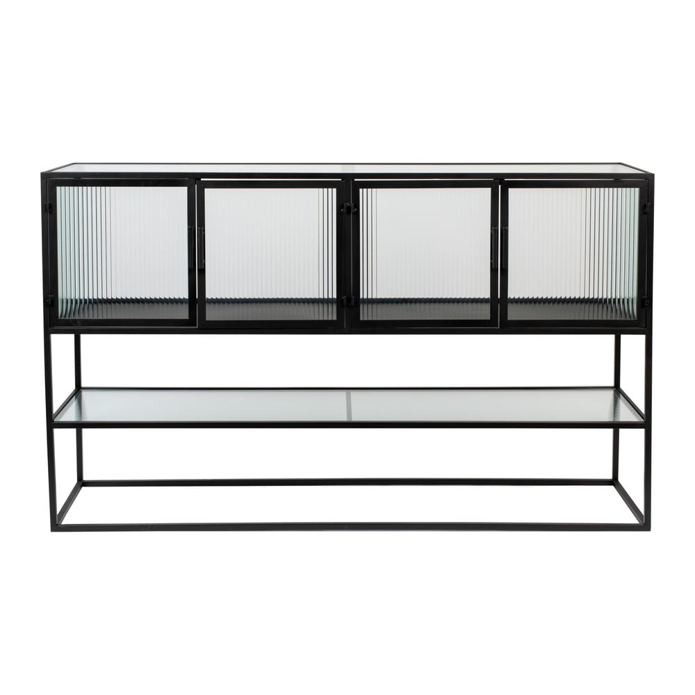 Fekete fém tálalószekrény 150x90 cm Boli – Dutchbone