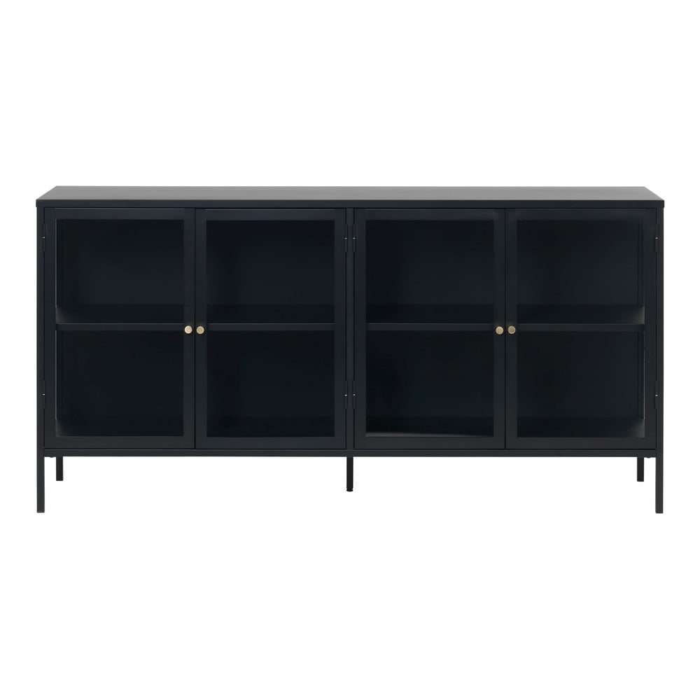 Fekete fém tálalószekrény 170x85 cm Carmel – Unique Furniture