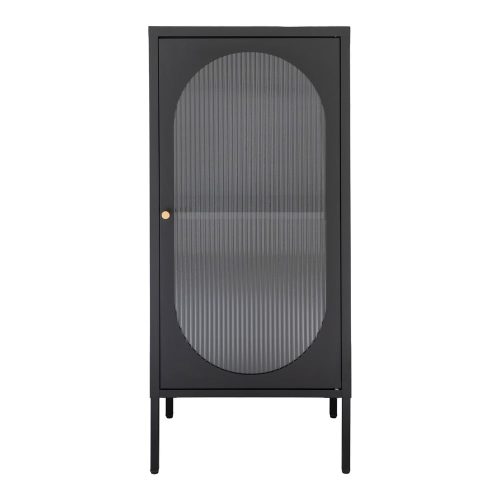 Fekete fém tálalószekrény 50x110 cm Adelaide – House Nordic