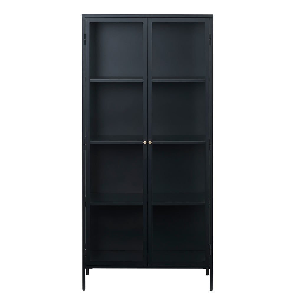 Fekete fém tálalószekrény 90x190 cm Carmel – Unique Furniture