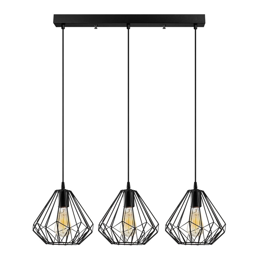 Fekete függőlámpa fém búrával Diamond – Opviq lights
