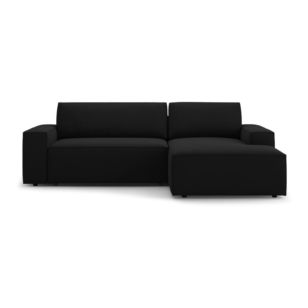Fekete kinyitható sarokkanapé (jobb oldali) Jodie – Micadoni Home