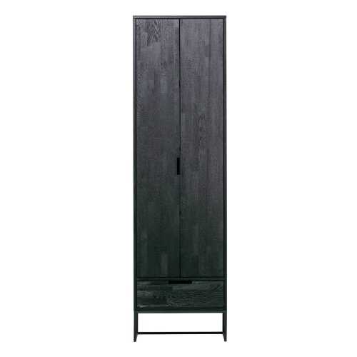 Fekete kőrisfa ruhásszekrény 60x210 cm Silas – WOOOD
