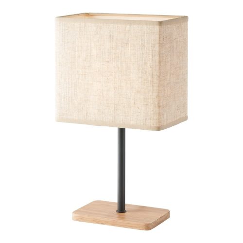 Fekete-natúr színű asztali lámpa textil búrával (magasság 30 cm) Kate – Fischer & Honsel