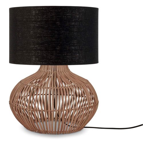 Fekete-natúr színű asztali lámpa textil búrával (magasság 48 cm) Kalahari – Good&Mojo