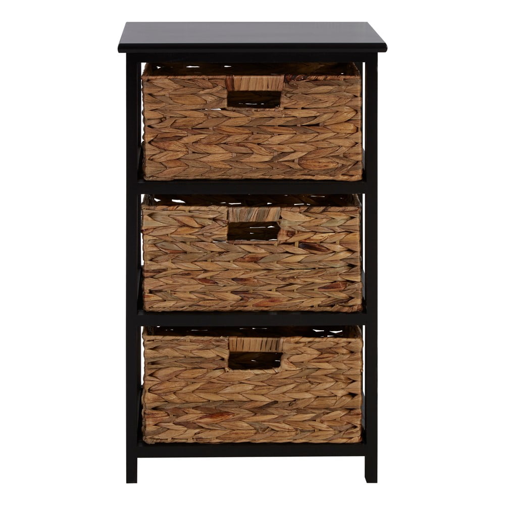 Fekete-natúr színű paulownia fürdőszobai polcos állvány 41x70 cm Padstow – Premier Housewares