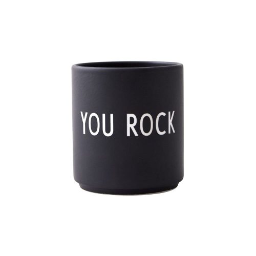 Fekete porcelán bögre 300 ml You Rock – Design Letters