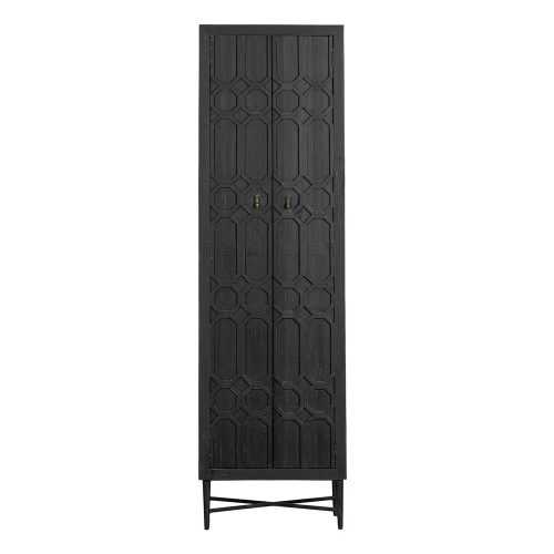 Fekete újrahasznosított fa ruhásszekrény 60x210 cm Bequest – BePureHome