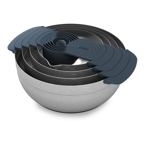 Fényes ezüstszínű tál készlet 9 db-os Nest 100 Collection – Joseph Joseph