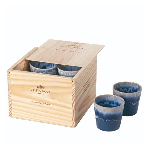 Kék agyagkerámia eszpresszó csésze szett 8 db-os 210 ml Grespresso – Costa Nova