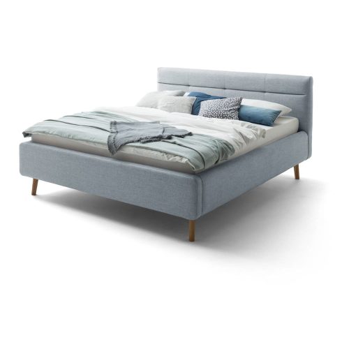 Kék kárpitozott franciaágy ágyrács nélkül 180x200 cm Lotte – Meise Möbel