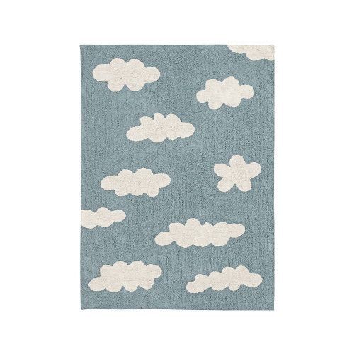 Kék mosható kézi szövésű pamut gyerek szőnyeg 120x160 cm Clouds Vintage Blue – Lorena Canals