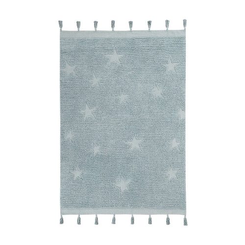 Kék mosható kézi szövésű pamut gyerek szőnyeg 120x175 cm Hippy Stars Aqua – Lorena Canals