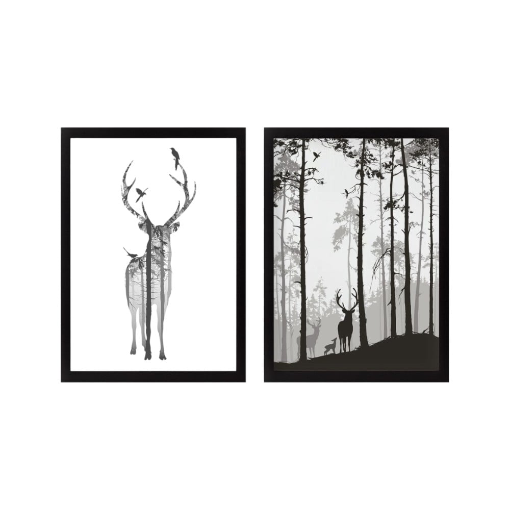 Kép szett 2 db-os 34x44 cm Deer – Wallity