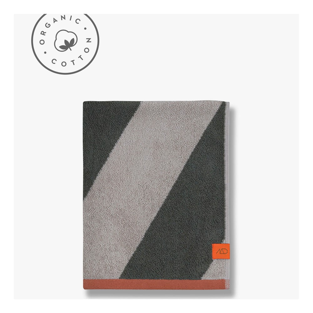 Khaki frottír bio pamut törölköző 50x90 cm Diagonal – Mette Ditmer Denmark
