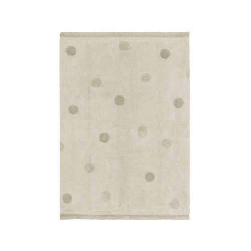 Khaki-krémszínű mosható kézi szövésű pamut gyerek szőnyeg 120x160 cm Hippy Dots Olive – Lorena Canals