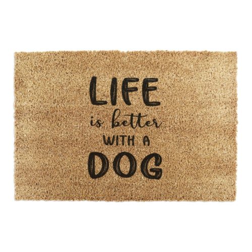 Kókuszrost lábtörlő 60x90 cm Life Is Better With a Dog – Artsy Doormats