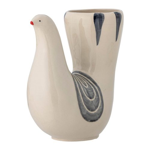 Krémszínű agyagkerámia kézzel festett váza (magasság 19 cm) Trudy – Bloomingville