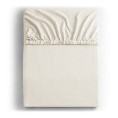 Krémszínű gumis jersey lepedő 240x200 cm Amber – DecoKing