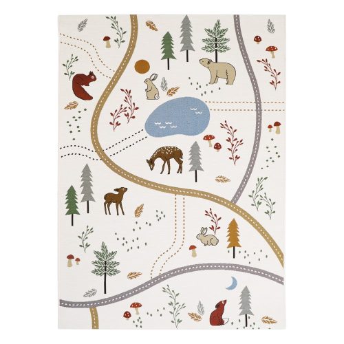 Krémszínű gyerek játszószőnyeg 123x180 cm Little Forest – Nattiot