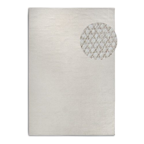 Krémszínű kézi szövésű gyapjúkeverék szőnyeg 60x90 cm Pradesh Natural White – Elle Decoration