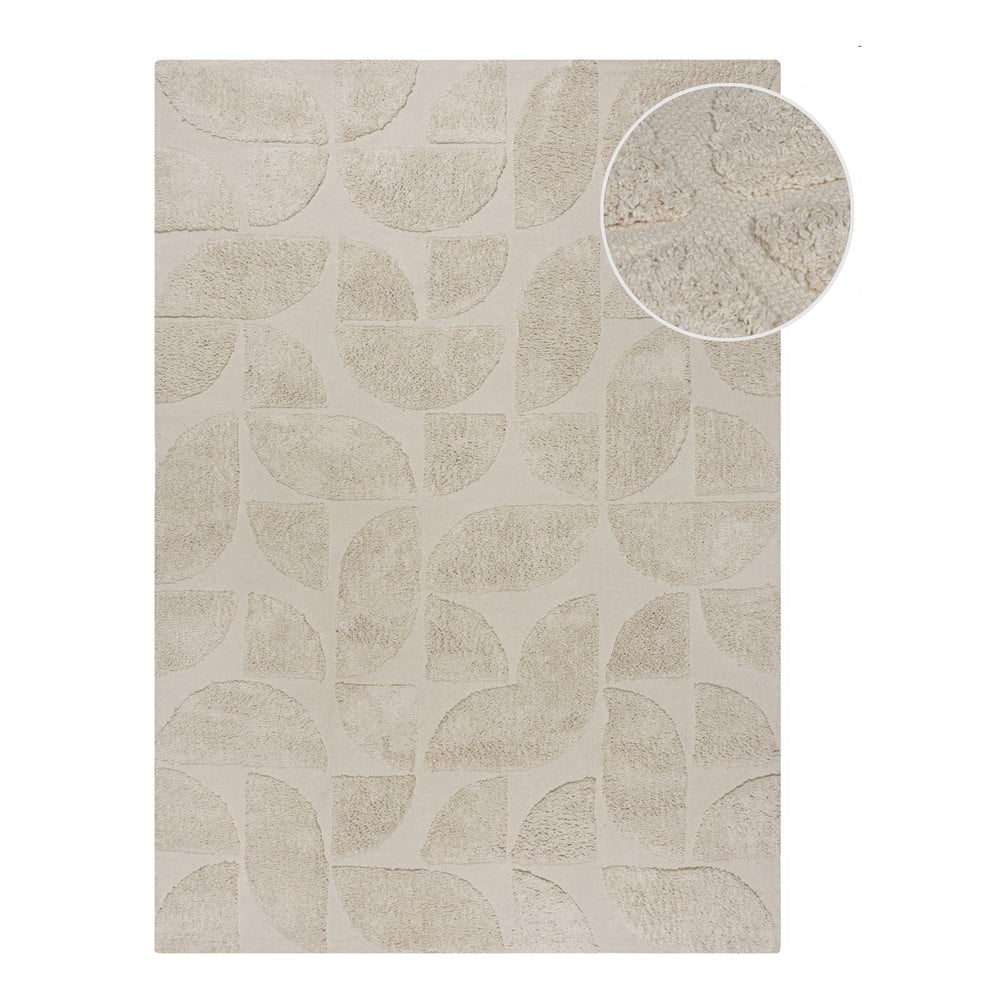 Krémszínű kézi szövésű pamut szőnyeg 120x170 cm Ada Arch Geo – Flair Rugs