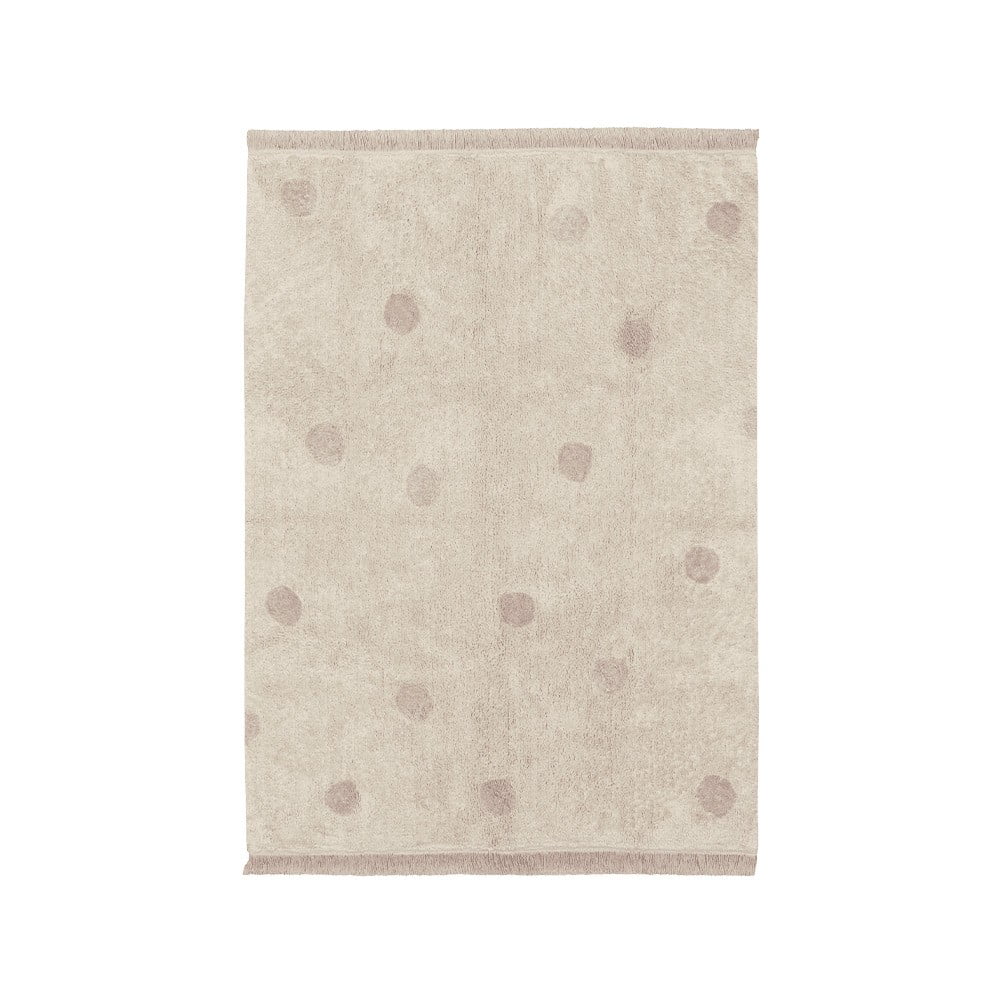 Krémszínű mosható kézi szövésű pamut gyerek szőnyeg 120x160 cm Hippy Dots Vintage Nude – Lorena Canals