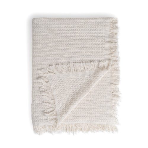 Krémszínű újrahasznosított pamut ágytakaró 260x280 cm Honeycomb – Ixia