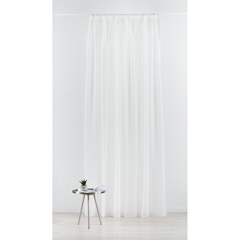 Krémszínű voile fényáteresztő függöny 300x260 cm Crush – Mendola Fabrics