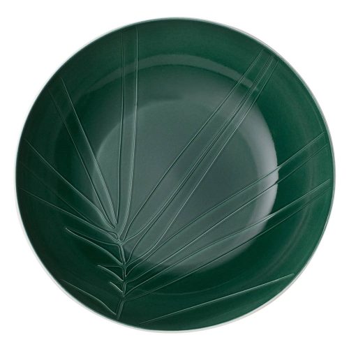 Leaf fehér-zöld porcelán szervírozó tál