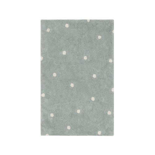 Mentazöld mosható kézi szövésű pamut gyerek szőnyeg 100x150 cm Mini Dot Blue Sage – Lorena Canals