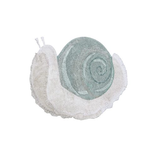 Mentazöld-világosszürke mosható kézi szövésű pamut gyerek szőnyeg 100x120 cm Snail – Lorena Canals