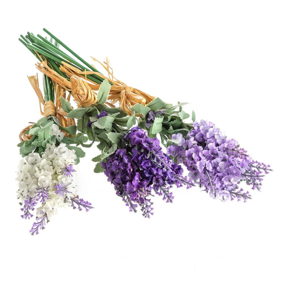 Művirág szett 3 db-os (magasság 32 cm) Lavender Bouquet – Casa Selección