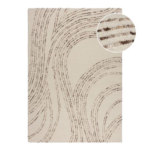 Narancssárga-krémszínű gyapjú szőnyeg 160x230 cm Abstract Swirl – Flair Rugs