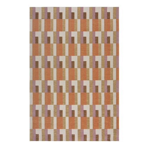 Narancssárga-natúr színű szőnyeg 155x230 cm Riley Block Geo – Flair Rugs