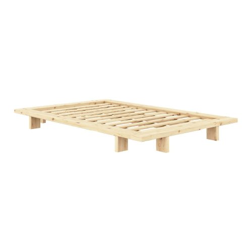 Natúr színű borovi fenyő egyszemélyes ágy ágyráccsal 120x200 cm Japan – Karup Design
