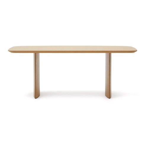 Natúr színű étkezőasztal tölgyfa dekorral 100x200 cm Litto – Kave Home