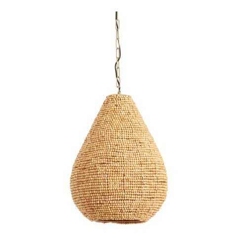 Natúr színű függőlámpa fa búrával ø 40 cm Kabinda – Light & Living