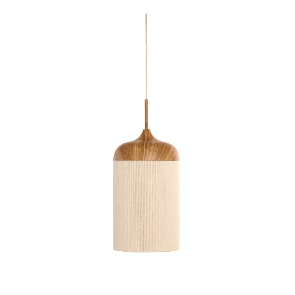 Natúr színű függőlámpa textil búrával ø 16 cm Dania – Light & Living