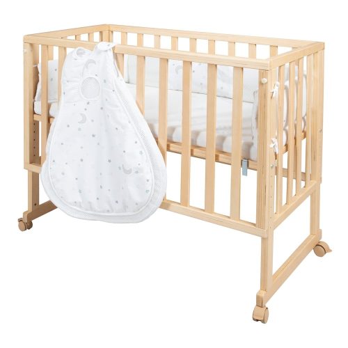 Natúr színű gurulós babaágy 90x45 cm Star Magic – Roba