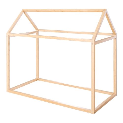 Natúr színű házikó alakú gyerekágy 70x140 cm Montessori – Roba