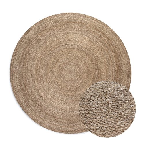 Natúr színű kétoldalas kerek juta szőnyeg ø 200 cm Braided Grey – Hanse Home