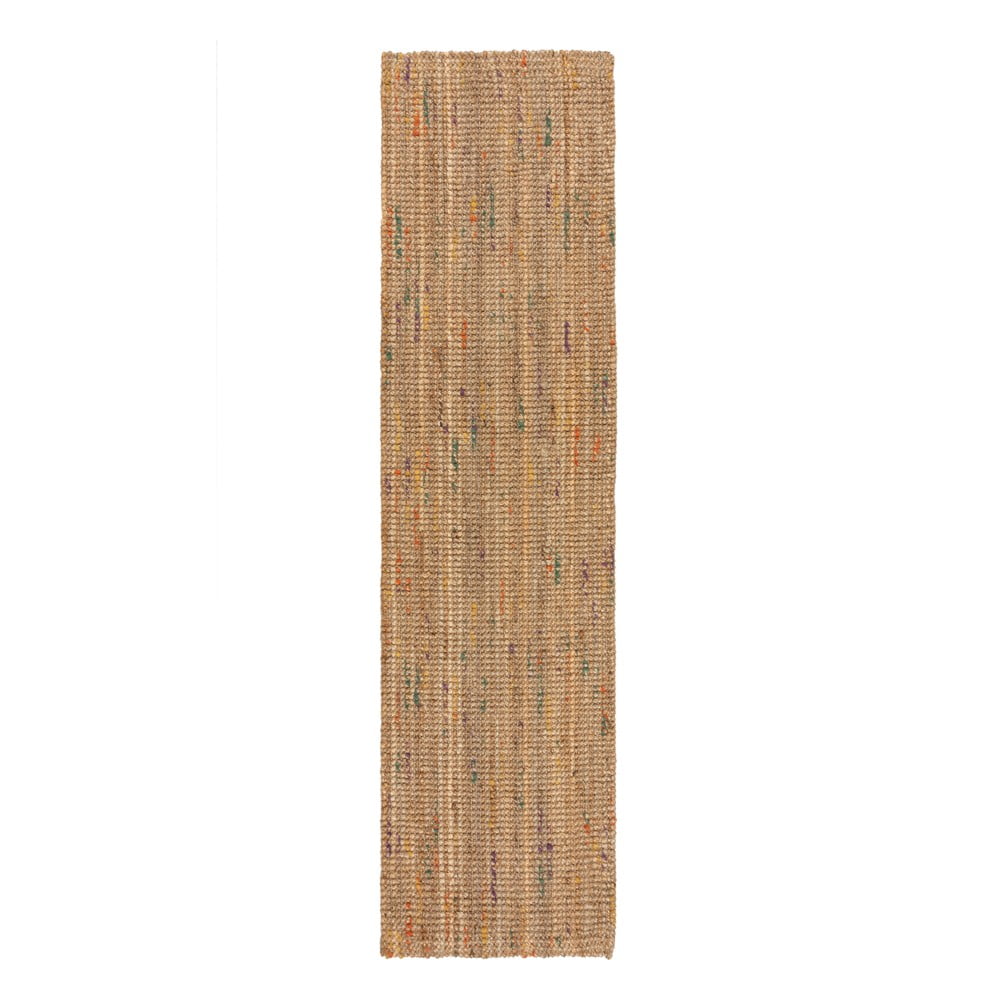 Natúr színű kézi szövésű juta futószőnyeg 60x300 cm Jute Boucle Multi – Flair Rugs