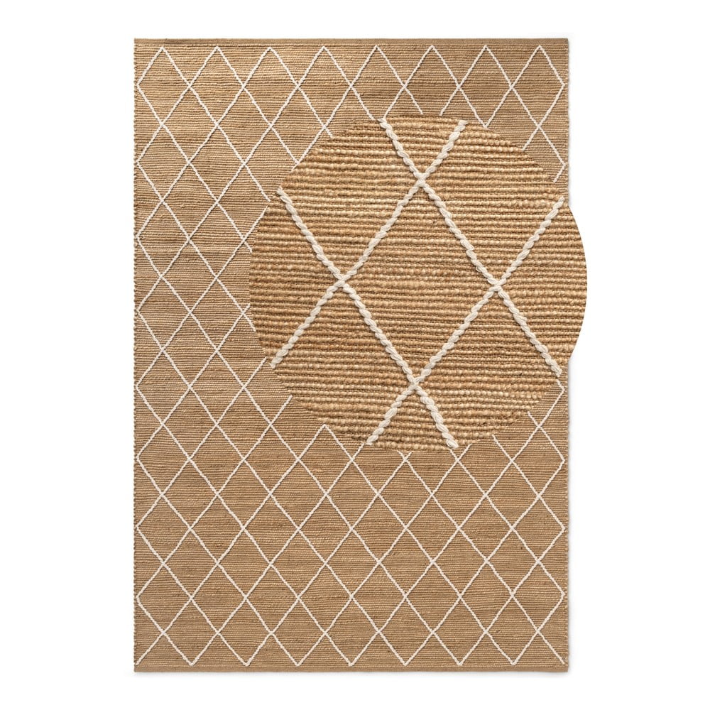Natúr színű kézi szövésű juta szőnyeg 160x230 cm Kunu – Hanse Home